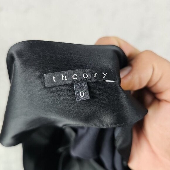 Vintage Theory One Shoulder Mini Dress Womens Size 0 Black Satin Made In USA - Picture 3 of 7